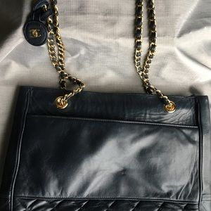 Dark navy blue Chanel purse